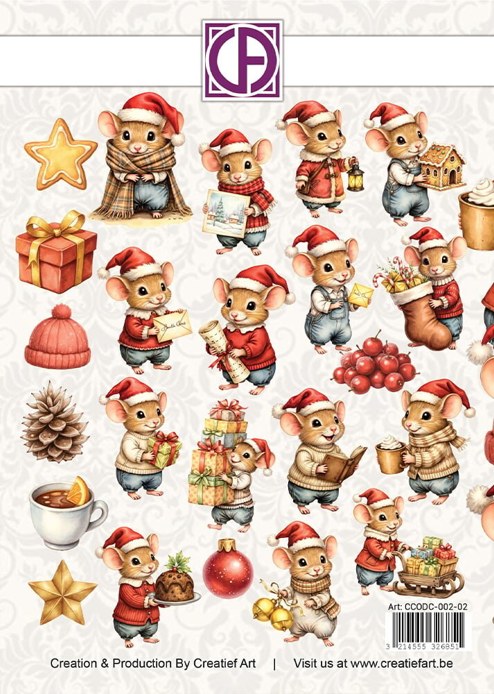 Creatief Art Sweet Little Mice Christmas Die-Cuts Creative CutOuts (23pcs) (CCODC-002-02) Creatief Art Sweet Little Mice Christmas Die-Cuts Creative CutOuts (23pcs) (CCODC-002-02)