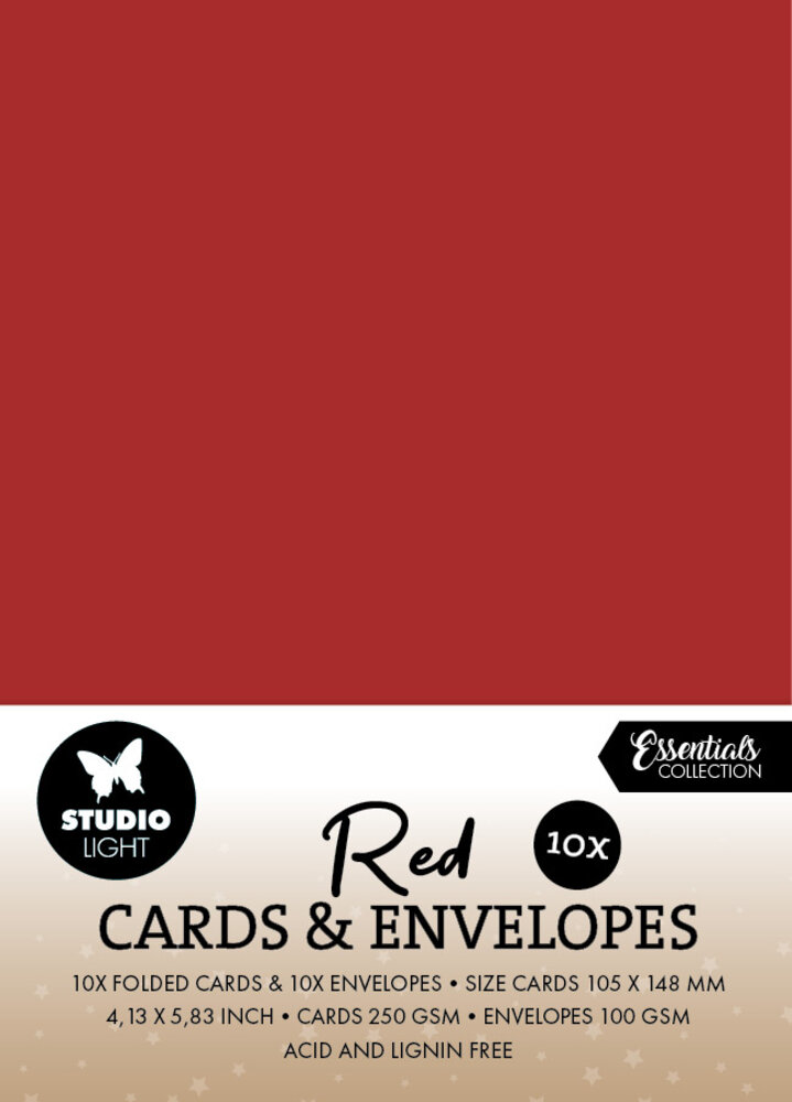 Studio Light Cards & Envelopes A6 Christmas Red - White Envelopes (10/10pcs) (SL-CO-CE13) (BASIC) Studio Light Cards & Envelopes A6 Christmas Red - White Envelopes (10/10pcs) (SL-CO-CE13) (BASIC)
