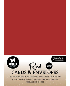 Studio Light Cards & Envelopes A6 Christmas Red - White Envelopes (10/10pcs) (SL-CO-CE13) (BASIC)