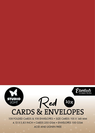 Studio Light Cards & Envelopes A6 Christmas Red - White Envelopes (10/10pcs) (SL-CO-CE13) (BASIC) Studio Light Cards & Envelopes A6 Christmas Red - White Envelopes (10/10pcs) (SL-CO-CE13) (BASIC)