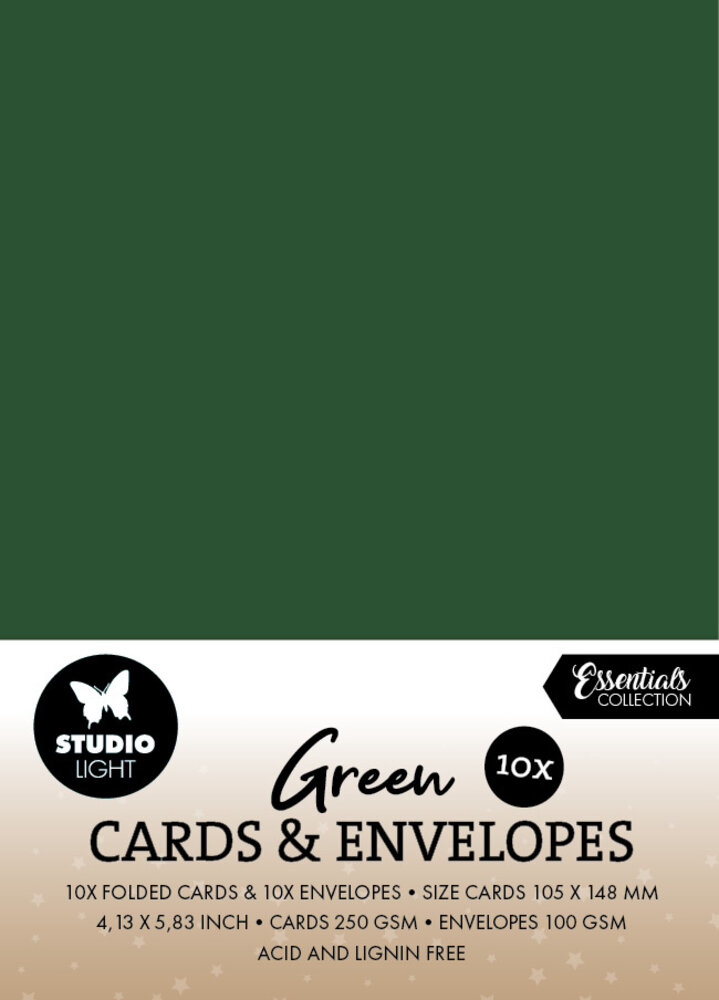 Studio Light Cards & Envelopes A6 Christmas Green - White Envelopes (10/10pcs) (SL-CO-CE14) (BASIC) Studio Light Cards & Envelopes A6 Christmas Green - White Envelopes (10/10pcs) (SL-CO-CE14) (BASIC)