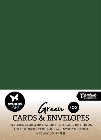 Studio Light Cards & Envelopes A6 Christmas Green - White Envelopes (10/10pcs) (SL-CO-CE14) (BASIC) Studio Light Cards & Envelopes A6 Christmas Green - White Envelopes (10/10pcs) (SL-CO-CE14) (BASIC)
