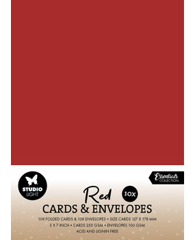 Studio Light Cards & Envelopes 5x7 Inch Christmas Red - White Envelopes (10/10pcs) (SL-CO-CE15) (BASIC)