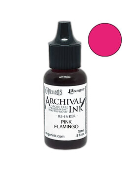 Ranger Dyan Reaveley Dylusions Archival Ink Pink Flamingo Re-Inker 0.5 fl oz (ARD92223)