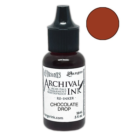 Ranger Dyan Reaveley Dylusions Archival Ink Chocolate Drop Re-Inker 0.5 fl oz (ARD92124)