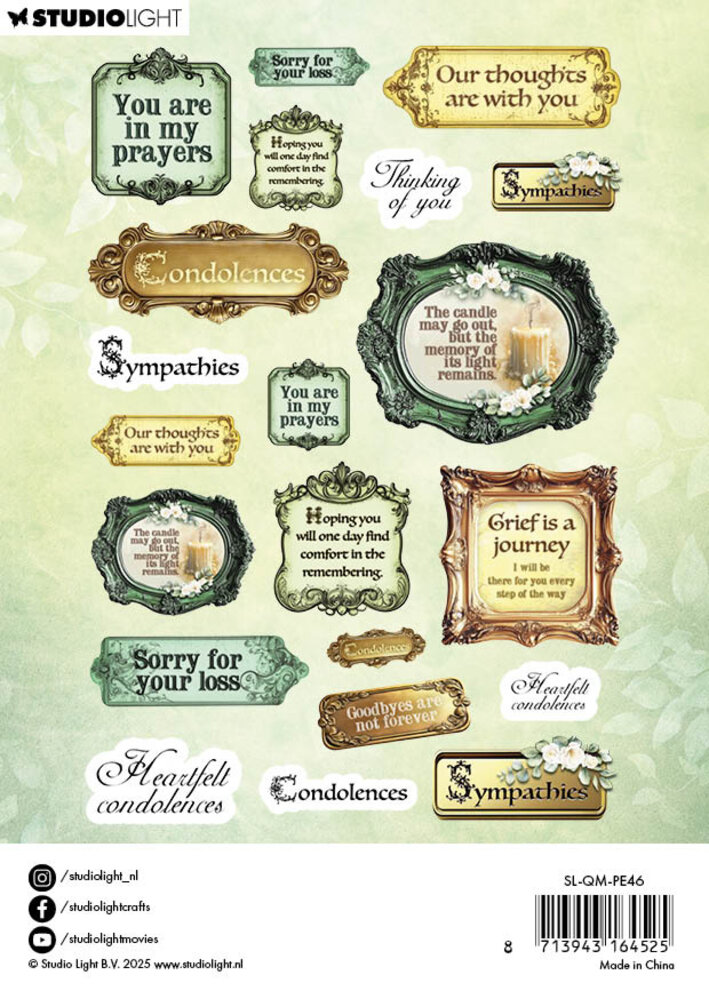 Studio Light Quiet Morning Paper Elements Sentiments EN (SL-QM-PE46)
