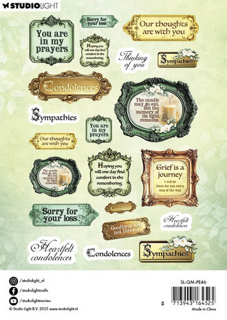 Studio Light Quiet Morning Paper Elements Sentiments EN (SL-QM-PE46)