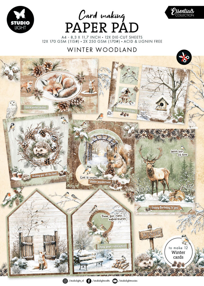 Studio Light Winter Woodland Essentials Card Making Paper Pad (SL-ES-CMP22)