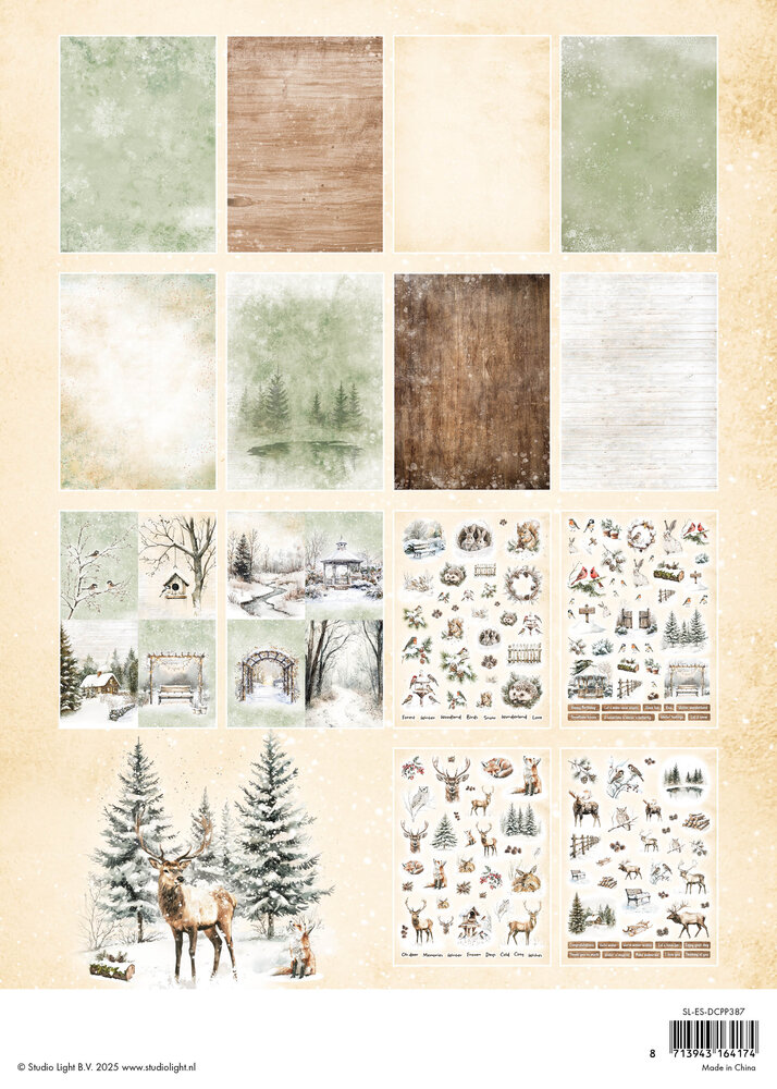 Studio Light Winter Woodland Essentials Die-cut Designer Paper Pad (SL-ES-DCPP387)