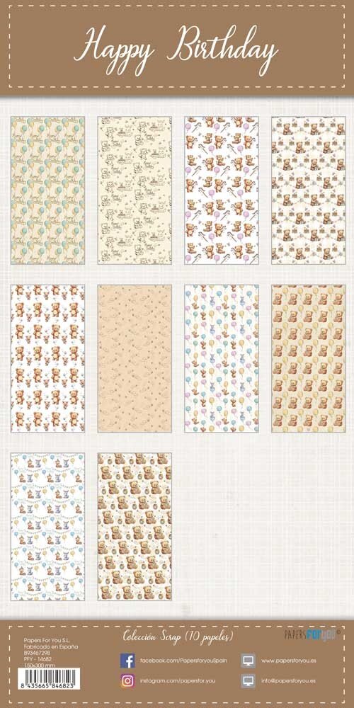 Papers For You Happy Birthday 6x12 Inch Scrap Paper Pack (10pcs) (PFY-14682) Papers For You Happy Birthday 6x12 Inch Scrap Paper Pack (10pcs) (PFY-14682)