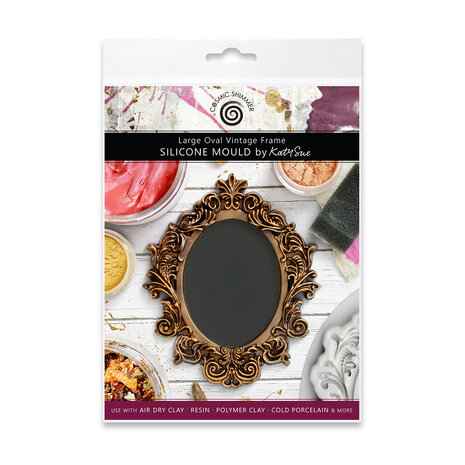 Katy Sue Designs Cosmic Shimmer Silicone Mould Large Oval Vintage Frame (CE0133-CS)