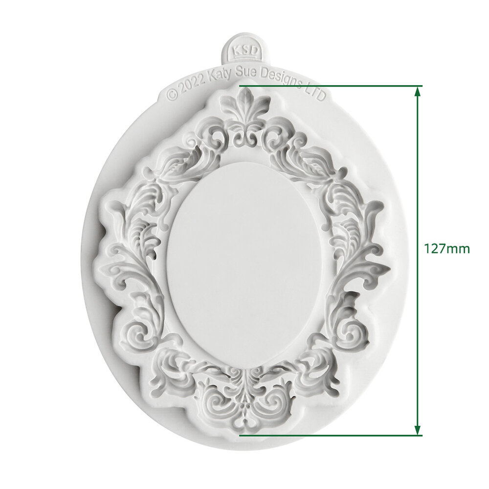 Katy Sue Designs Cosmic Shimmer Silicone Mould Large Oval Vintage Frame (CE0133-CS)