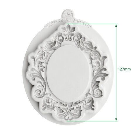 Katy Sue Designs Cosmic Shimmer Silicone Mould Large Oval Vintage Frame (CE0133-CS)