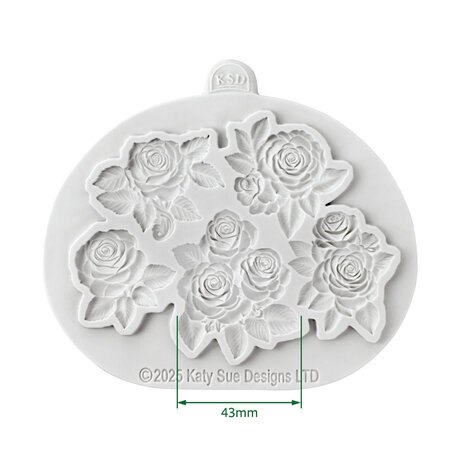 Katy Sue Designs Cosmic Shimmer Silicone Mould Decorative Roses (CE0149-CS)