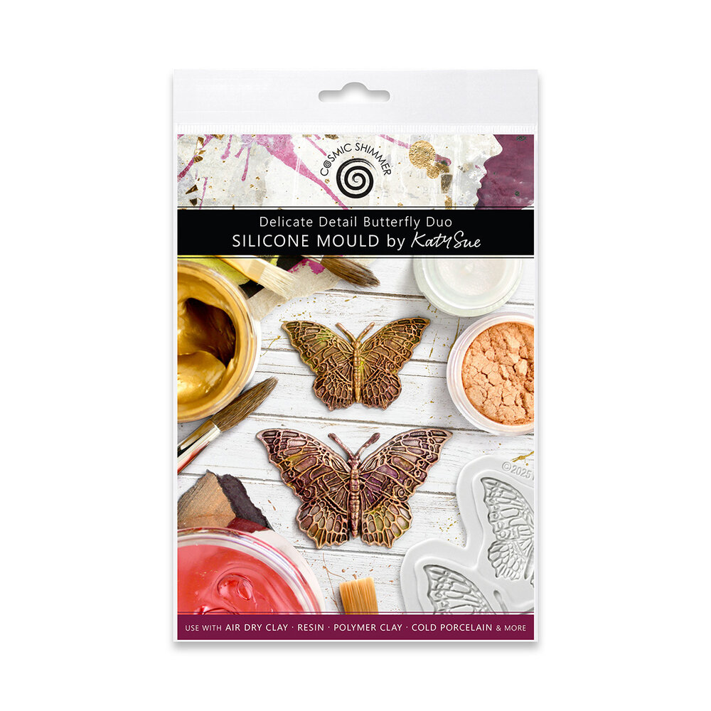 Katy Sue Designs Cosmic Shimmer Silicone Mould Delicate Detail Butterfly Duo (CE0148-CS)