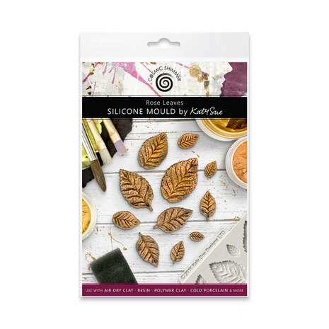 Katy Sue Designs Cosmic Shimmer Silicone Mould Rose Leaves (CE0050-CS)