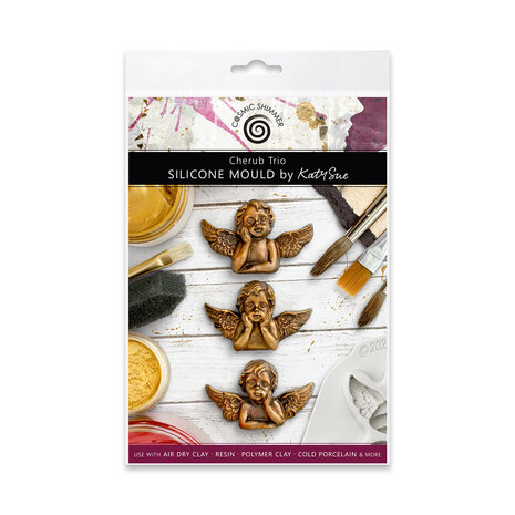Katy Sue Designs Cosmic Shimmer Silicone Mould Cherub Trio (CA0203-CS)