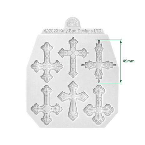 Katy Sue Designs Cosmic Shimmer Silicone Mould Decorative Crosses (CA0254-CS)