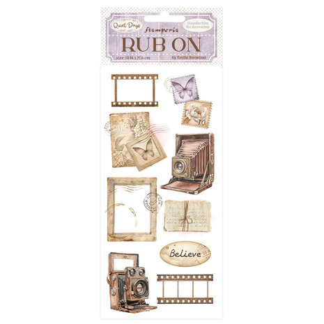 Stamperia Quiet Days Rub-On 8,33x2,36 Inch Vintage Photography (DFLRB206)