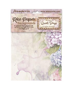 Stamperia Quiet Days A6 Rice Paper Backgrounds (8pcs) (DFSAK6047)