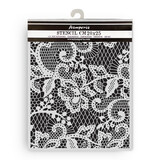 Stamperia Quiet Days Thick Stencil 20x25cm Floral Lace (KSTD192)