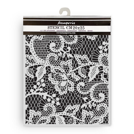 Stamperia Quiet Days Thick Stencil 20x25cm Floral Lace (KSTD192)