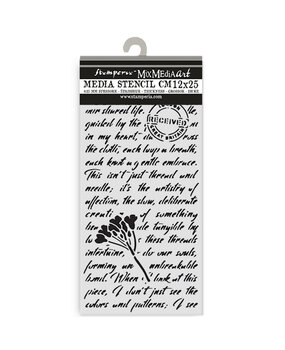 Stamperia Quiet Days Thick Stencil 12x25cm Manuscript (KSTDL136)