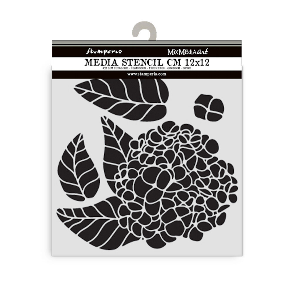 Stamperia Quiet Days Thick Stencil 12x12cm Hydrangea (KSTDS64)
