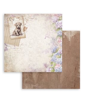 Stamperia Quiet Days 12x12 Inch Paper Sheet Dog Postcard (10pcs) (SBB1107)