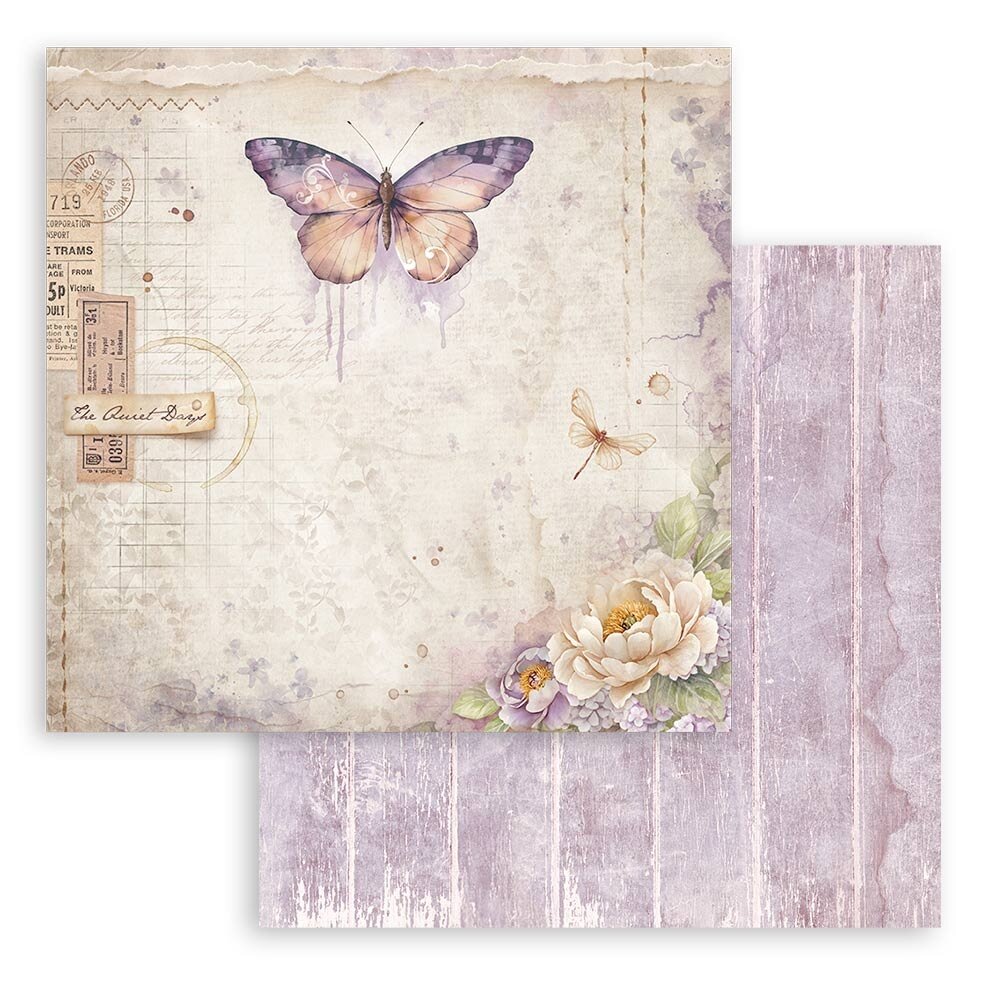 Stamperia Quiet Days 12x12 Inch Paper Sheet Butterfly (10pcs) (SBB1108)