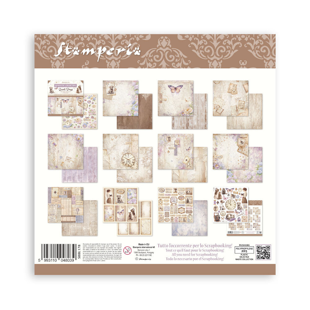 Stamperia Quiet Days 12x12 Inch Paper Pack (SBBL178)