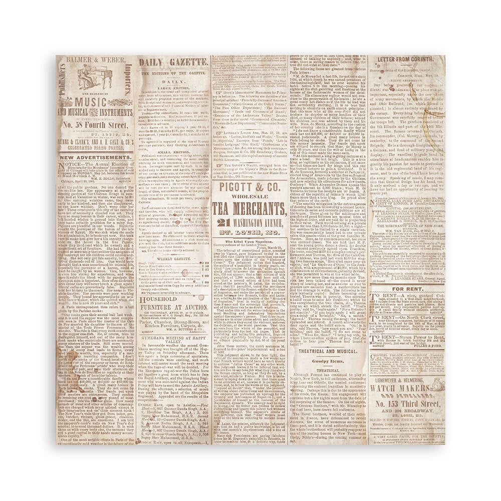 Stamperia Quiet Days 8x8 Inch Maxi Paper Pack (Single Face) (SBBSXB19)