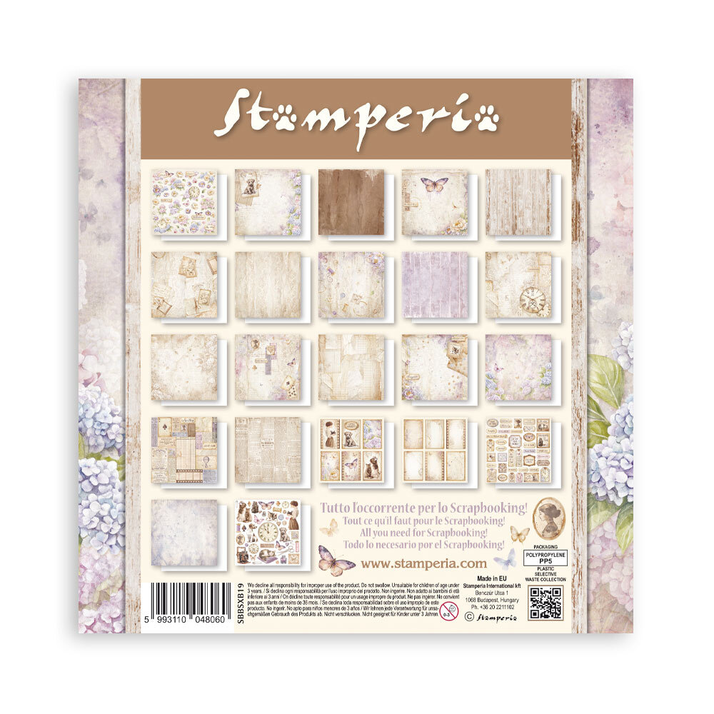 Stamperia Quiet Days 8x8 Inch Maxi Paper Pack (Single Face) (SBBSXB19)