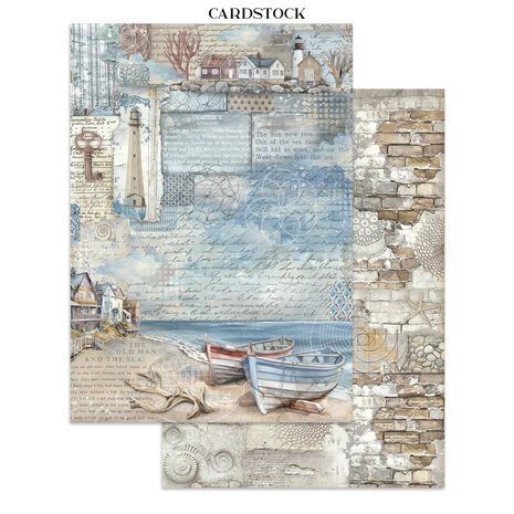 Stamperia Silent Sea Junk Journal stickers, Backgrounds, Cut-Outs (SBJK13)