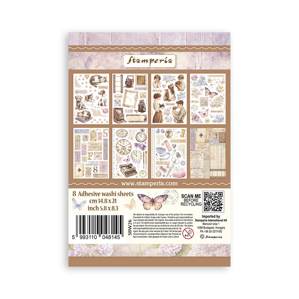 Stamperia Quiet Days A5 Washi Pad (8pcs) (SBW26) Stamperia Quiet Days A5 Washi Pad (8pcs) (SBW26)
