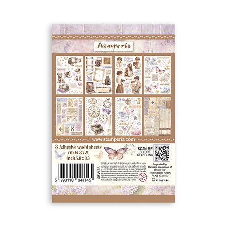 Stamperia Quiet Days A5 Washi Pad (8pcs) (SBW26) Stamperia Quiet Days A5 Washi Pad (8pcs) (SBW26)