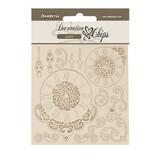 Stamperia Quiet Days Decorative Chips Clock & Swirls (SCB276)