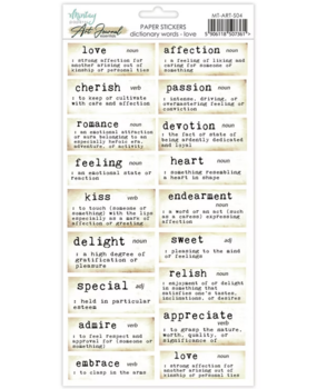 Mintay Art Journal Paper Stickers 6x12 Inch Dictionary Words Love (MT-ART-S04)