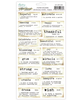 Mintay Art Journal Paper Stickers 6x12 Inch Dictionary Words Happy (MT-ART-S05)