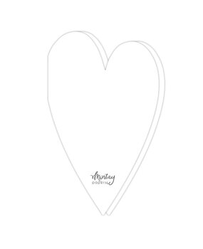 Mintay Basic Heart 2 Card Base White (5pcs) (MT-BASIC-C69)
