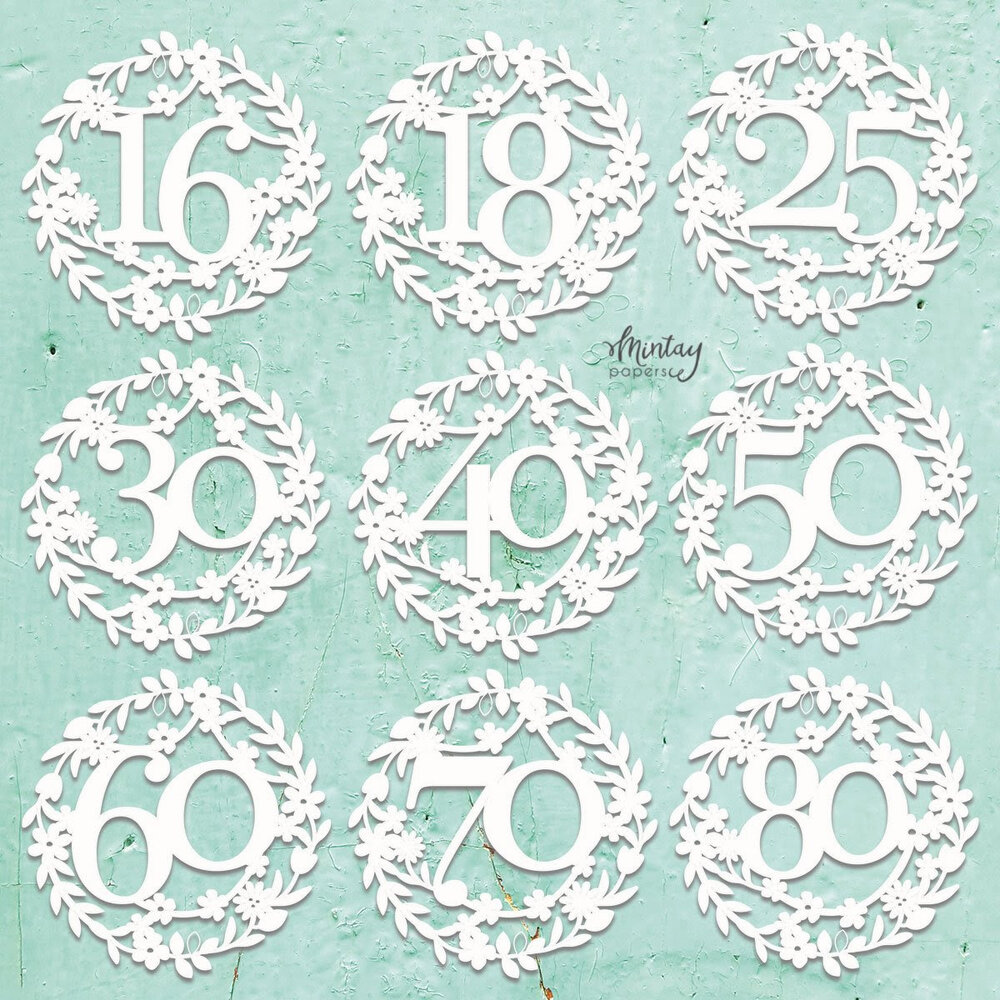 Mintay Chippies Decor 12x12 Inch Jubilee Numbers (MT-CHIP2-D112) Mintay Chippies Decor 12x12 Inch Jubilee Numbers (MT-CHIP2-D112)