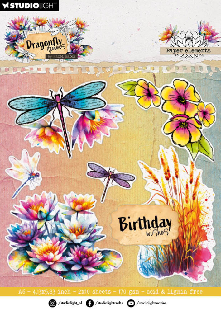 Studio Light Dragonfly Dreams Paper Elements (HE-DD-DCPP404) Studio Light Dragonfly Dreams Paper Elements (HE-DD-DCPP404)