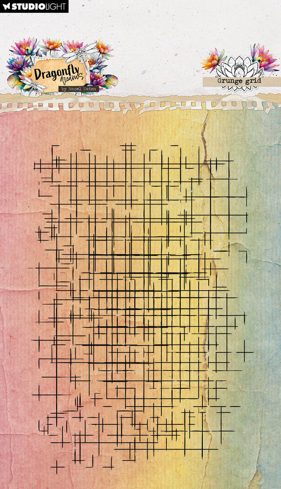 Studio Light Dragonfly Dreams Clear Stamp Grunge Grid (HE-DD-STAMP906)
