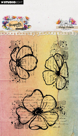 Studio Light Dragonfly Dreams Clear Stamp Grungy Flowers (HE-DD-STAMP908)