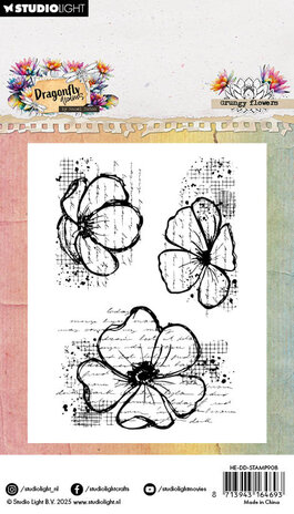 Studio Light Dragonfly Dreams Clear Stamp Grungy Flowers (HE-DD-STAMP908)