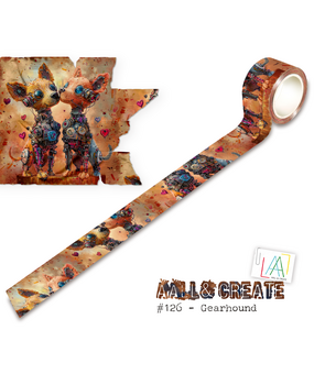 Aall and Create Treasure Trove 25mm 10m Washi Tape Gearhound (AALL-MT-126)