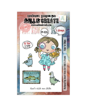 Aall and Create Postcards from London A7 Stamp Set Fish 'n Chips (AALL-TP-1325)