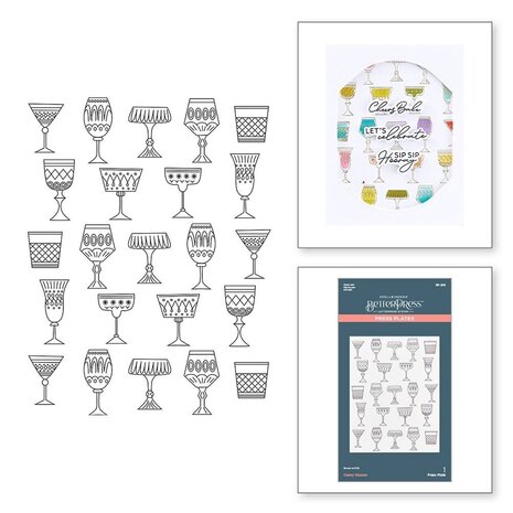 Spellbinders Classy Glasses Press Plate (BP-209) (DISCONTINUED)