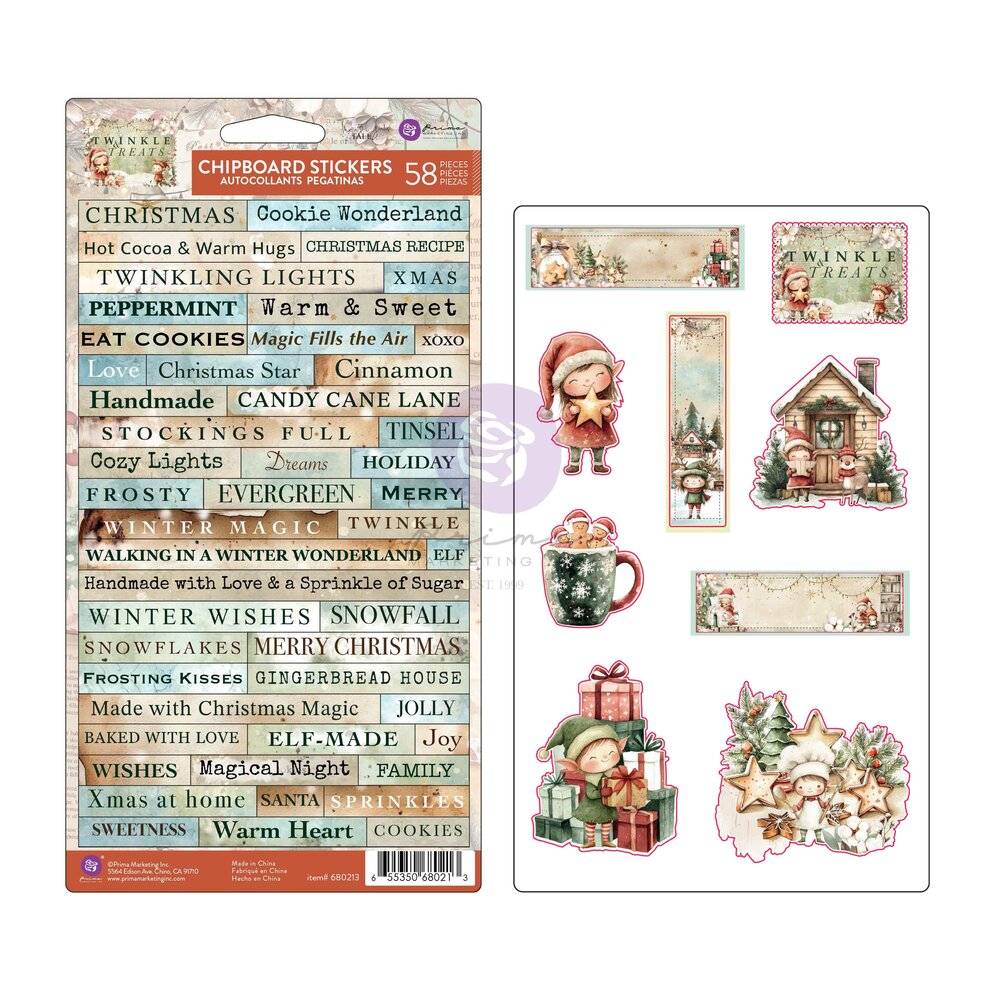 Prima Marketing Twinkle & Treats Chipboard Stickers (58pcs) (680213) Prima Marketing Twinkle & Treats Chipboard Stickers (58pcs) (680213)
