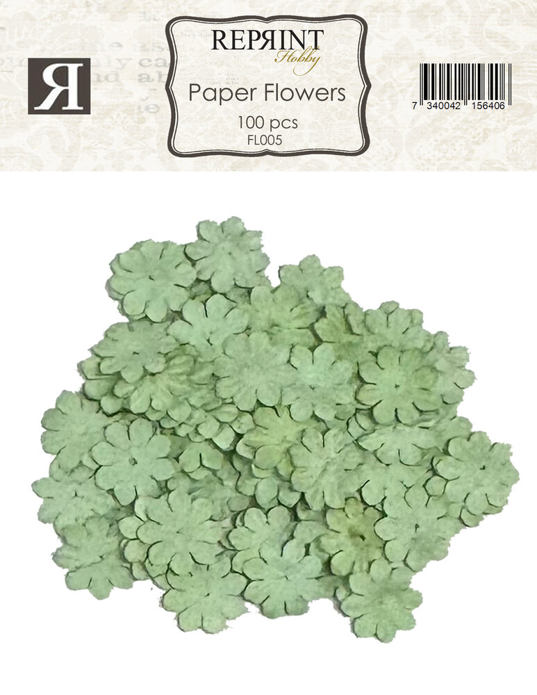 Reprint Paper Flowers Green (100pcs) (FL005)